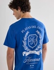 Gasoline Playas Printed Tee, Blue product photo View 06 S