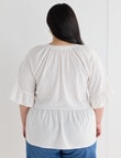 Amy & Ivy Linen Blend Peasant Blouse, Ecru product photo View 02 S