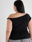 Amy & Ivy Asymmetrical Knit Top, Black product photo View 02 S