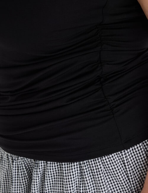Amy & Ivy Asymmetrical Knit Top, Black product photo View 05 L