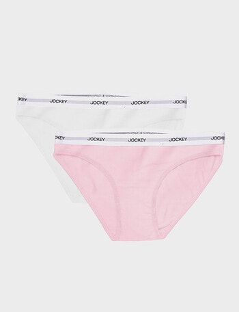 Jockey Cotton Classics Bikini Brief, 2-Pack, Pink & White product photo