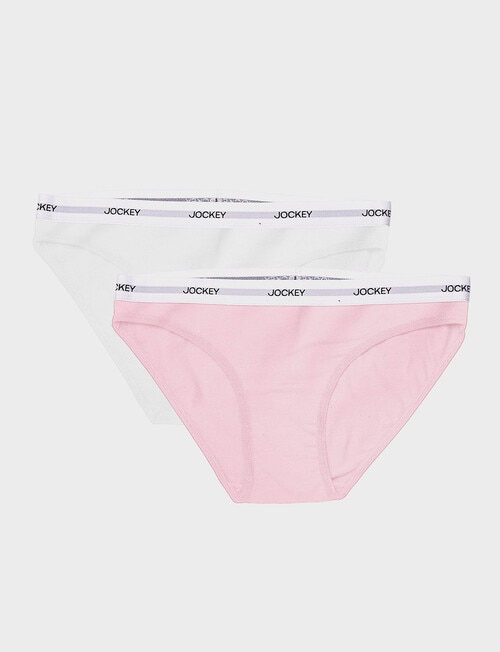 Jockey Cotton Classics Bikini Brief, 2-Pack, Pink & White product photo