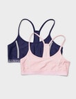 Jockey Dry Impact Crop Top, 2-Pack, Patriot Blue & Pink product photo