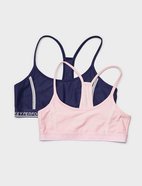 Jockey Dry Impact Crop Top, 2-Pack, Patriot Blue & Pink product photo