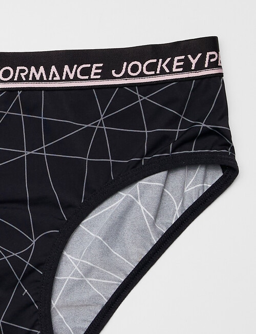 Jockey Dry Fast Bikini Brief, Black Kinetic Print product photo View 02 L