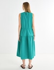 Zest Stripe Drawstring Waist Dress, Green Stripe product photo View 02 S
