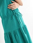 Zest Stripe Drawstring Waist Dress, Green Stripe product photo View 06 S