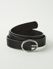 Boston + Bailey Leather Belt, Black & Silver Buckle product photo