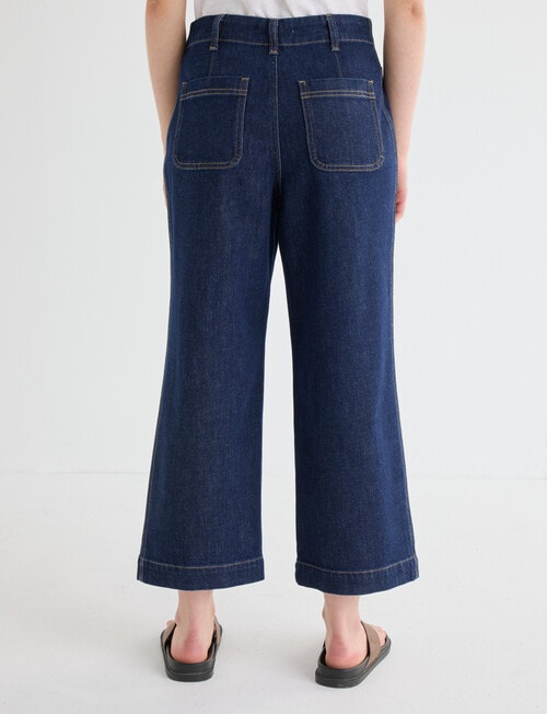 Denim Republic Patch Pocket Wide Leg Crop Jean, Rinse product photo View 02 L