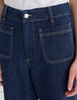 Denim Republic Patch Pocket Wide Leg Crop Jean, Rinse product photo View 04 S