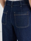 Denim Republic Patch Pocket Wide Leg Crop Jean, Rinse product photo View 05 S