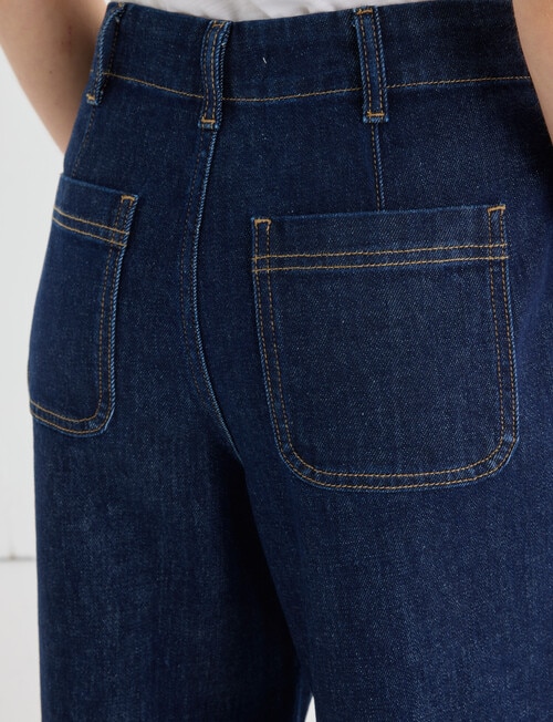 Denim Republic Patch Pocket Wide Leg Crop Jean, Rinse product photo View 05 L
