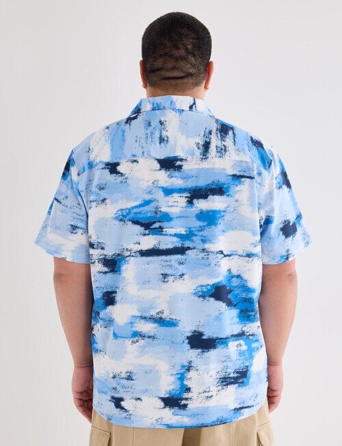 Gasoline King Size Brush Stroke Tee, Light Blue product photo View 02 L