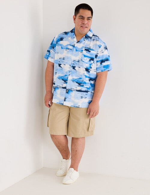 Gasoline King Size Brush Stroke Tee, Light Blue product photo View 03 L