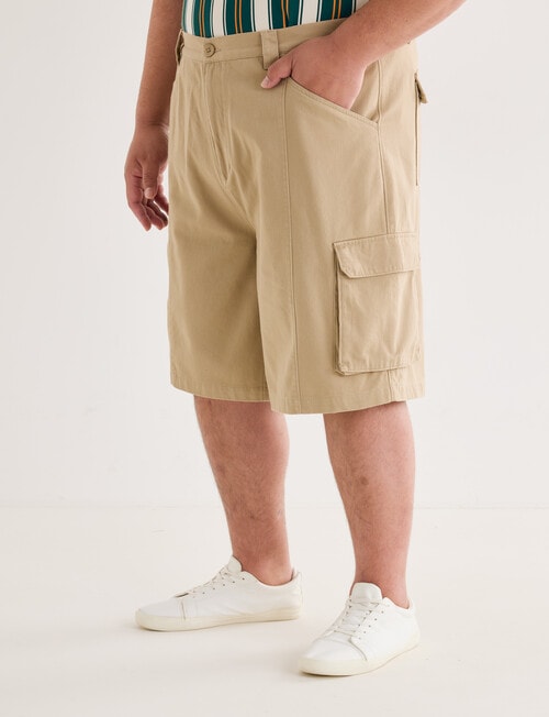 Gasoline King Size Canvas Cargo Short, Tan product photo