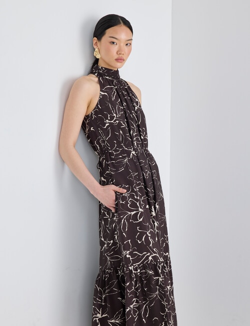 State of play Solstice Dress, Chocolate Print product photo