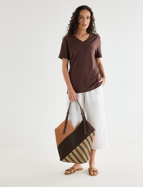 Zest Colourblock Straw Tote Bag, Multi product photo