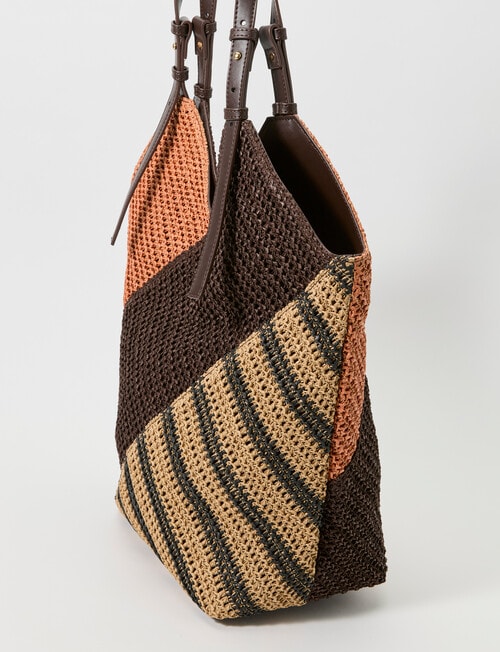Zest Colourblock Straw Tote Bag, Multi product photo View 03 L