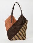 Zest Colourblock Straw Tote Bag, Multi product photo View 04 S