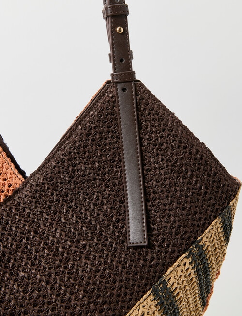 Zest Colourblock Straw Tote Bag, Multi product photo View 05 L