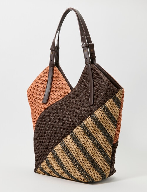 Zest Colourblock Straw Tote Bag, Multi product photo View 07 L