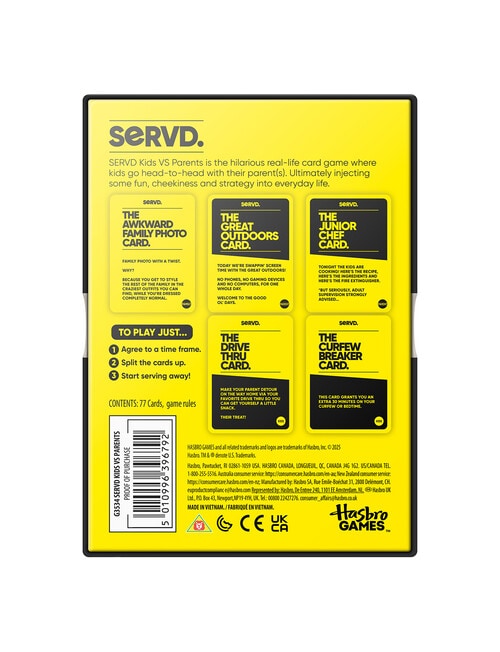 Hasbro Games SERVD Kids vs Parents Edition Family Card Game product photo View 02 L