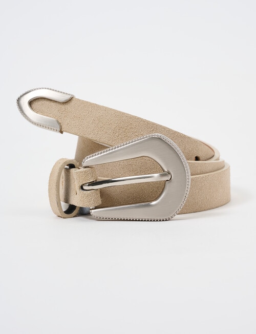 Boston & Bailey Suede Belt, Mushroom product photo