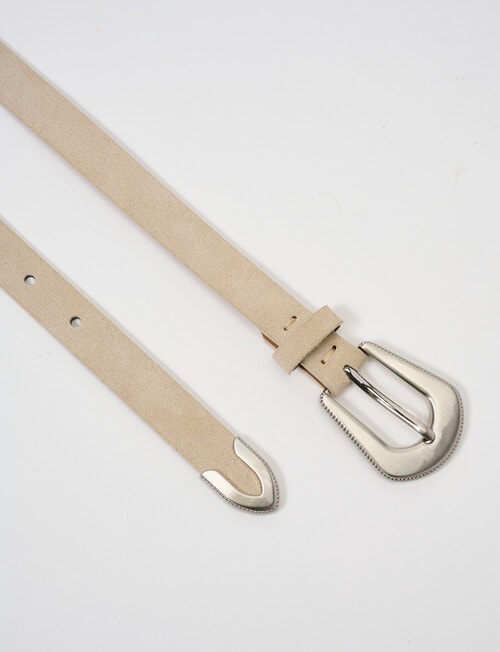 Boston & Bailey Suede Belt, Mushroom product photo View 02 L