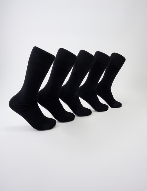 Chisel Comfort Top Bamboo Dress Sock 5-Pack, Black product photo