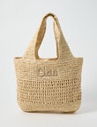 Zest Resort Paper Straw Embroidered Slouchy Tote Bag, Natural product photo View 03 S