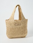 Zest Resort Paper Straw Embroidered Slouchy Tote Bag, Natural product photo View 07 S