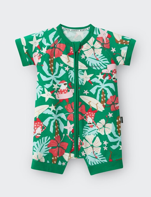 Bonds Christmas Short Zippy, Santa Green product photo