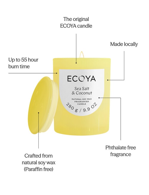 Ecoya Sea Salt & Coconut Metro Candle, 280g product photo View 02 L