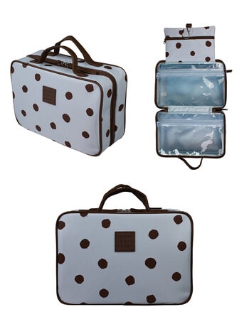 Tender Love + Carry Hanging Washbag, Blue Choc Polka product photo