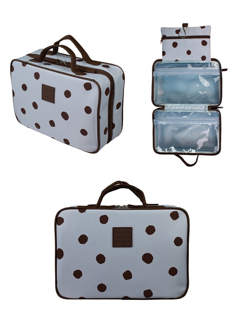 Tender Love + Carry Hanging Washbag, Blue Choc Polka product photo