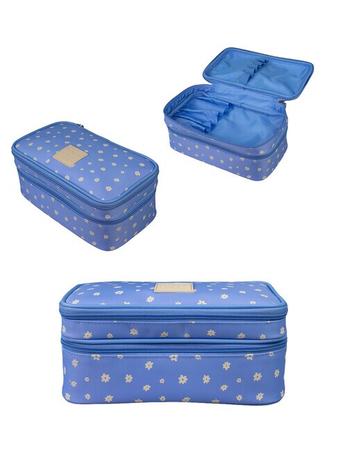 Tender Love + Carry Double Zip Utility, Blue Mini Daisy product photo