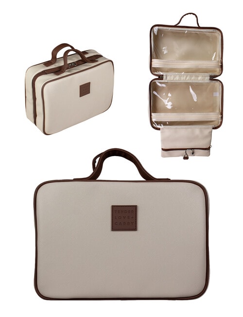 Tender Love + Carry Hanging Washbag, Oat & Tan product photo