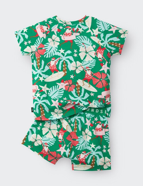 Bonds Christmas PJ Set, Surfing Santa, 2-14 product photo View 02 L