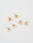 Earsense Trio Stud Set, Circle/Flowers/Hearts product photo
