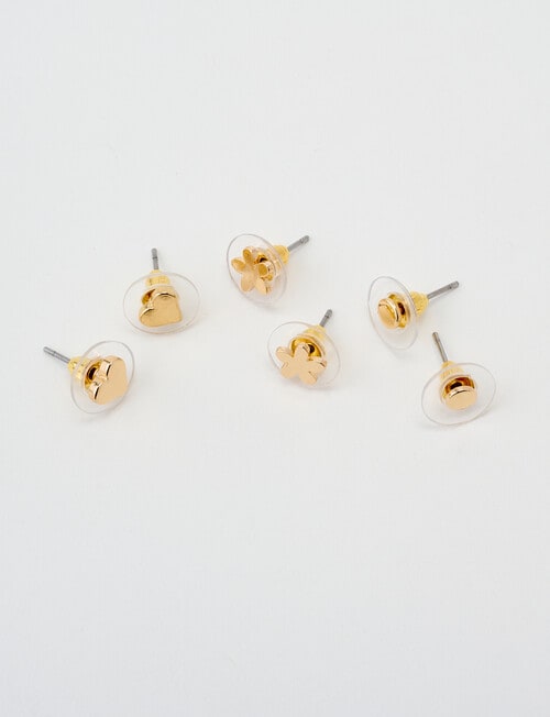Earsense Trio Stud Set, Circle/Flowers/Hearts product photo View 03 L