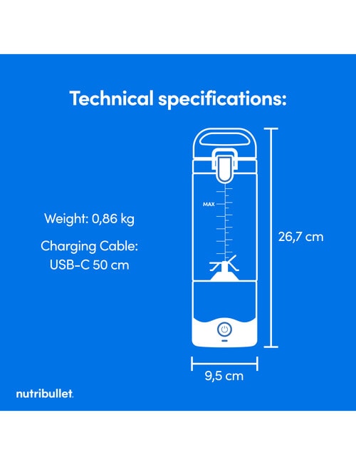 NutriBullet Portable Blender, NB07400W, White product photo View 02 L