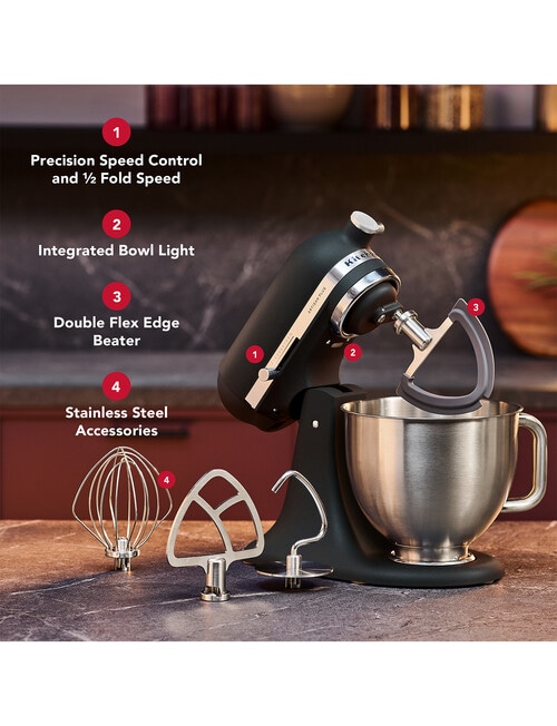 KitchenAid Artisan Plus 4.7 Litre Stand Mixer - Cast Iron Black product photo View 04 L