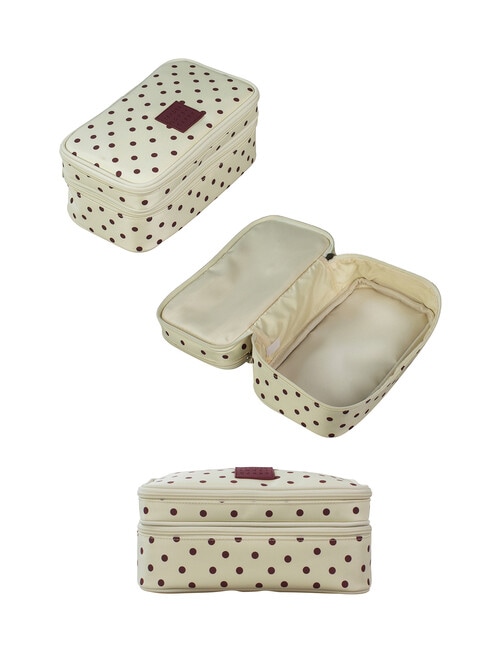 Tender Love + Carry Double Zip Utility, Merlot Polka product photo