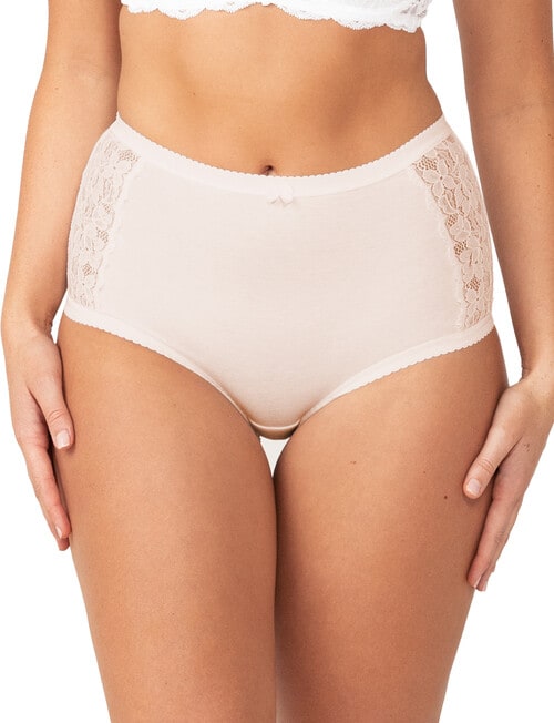 Triumph Cotton and Lace Full Brief, Beige product photo
