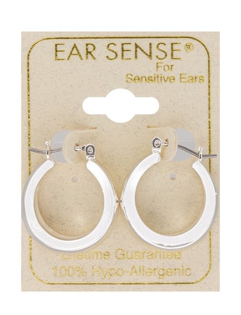 Earsense Concave Hoop Earrings, Silver Tone product photo