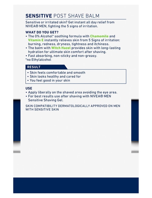 Nivea Men Sensitive Post Shave Balm, 100ml product photo View 03 L