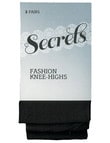 Secrets Patterned Knee-Highs, 3-Pack, Black product photo