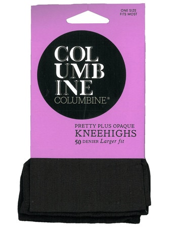 Columbine Pretty Plus Sheer Knee-High, 50 Denier, Black product photo