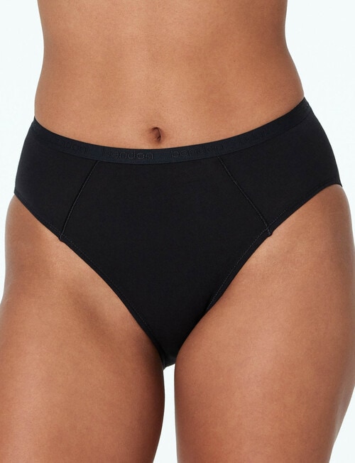 Bendon Body Cotton Hi Cut Brief, Black product photo