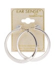 Earsense Flat Edge Click Hoop Earrings, Silver Tone, 35mm product photo